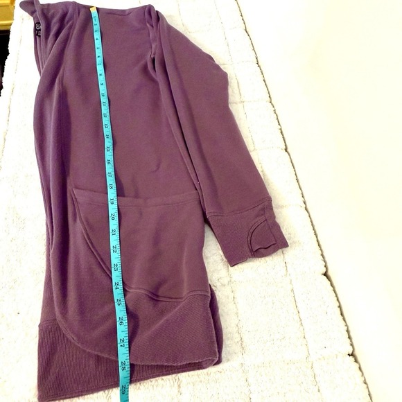 Athleta Girl Purple Open Front Sweatshirt Cardigan Size XXL Pockets Casual - Picture 7 of 8